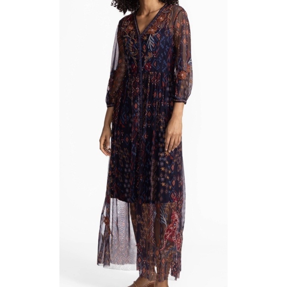 Johnny Was THEIA MESH DRESS (SLIP) - MONIKA Size  Small NWT MSRP $398